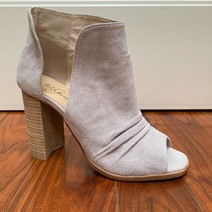 Fog Suede Peep Toe Booties | Poshmark